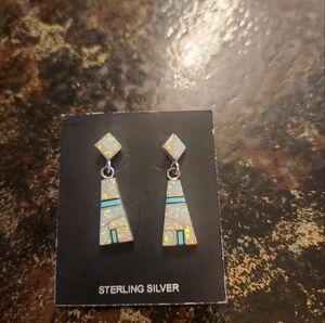 Sterling Silver Opal Earrings